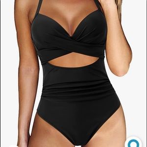 RXRXCOCO One Piece Swimsuit Tummy Control Cross Back Bathing Suit large NEW